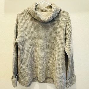 Free People Oversized Vintage Wool Chunky Sweater Grey Small